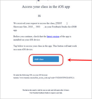 add class button in email