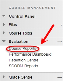 the course reports link is highlighted