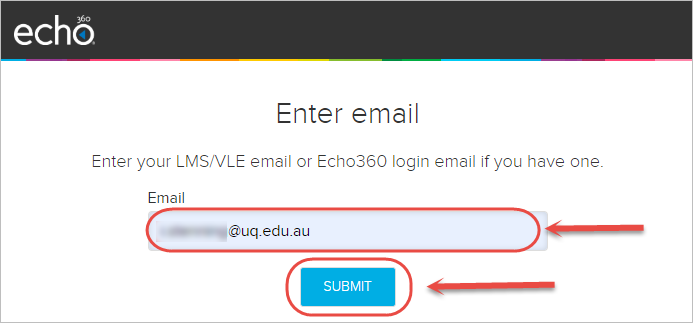 email textbox and submit button highlighted