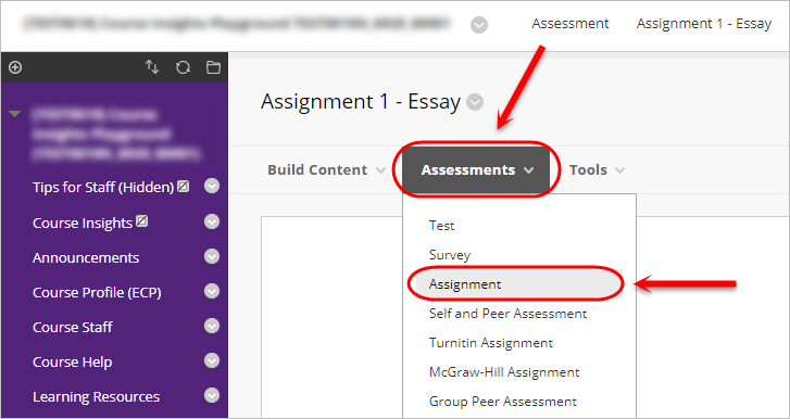 assessment and select assignment