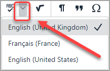 spellcheck tool selected