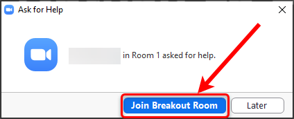 Join breakout room button circled