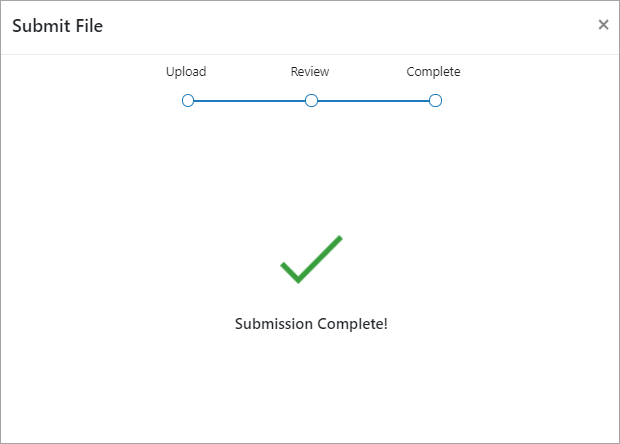submission complete screen