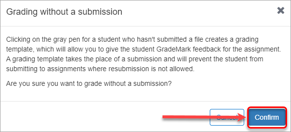 grading template message