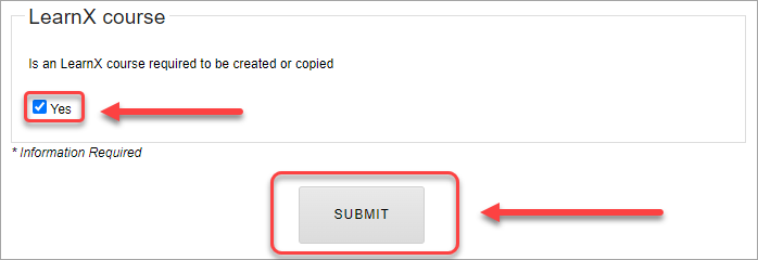 text field with learnx copy required selected