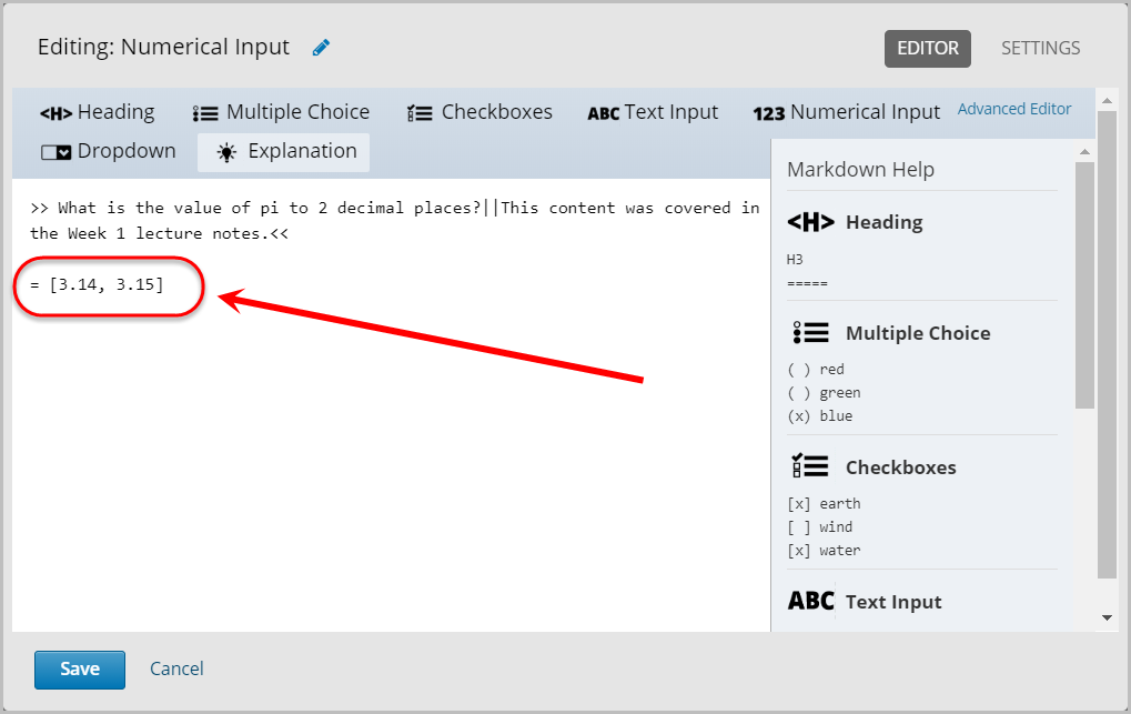 answers between square brackets separated by comma