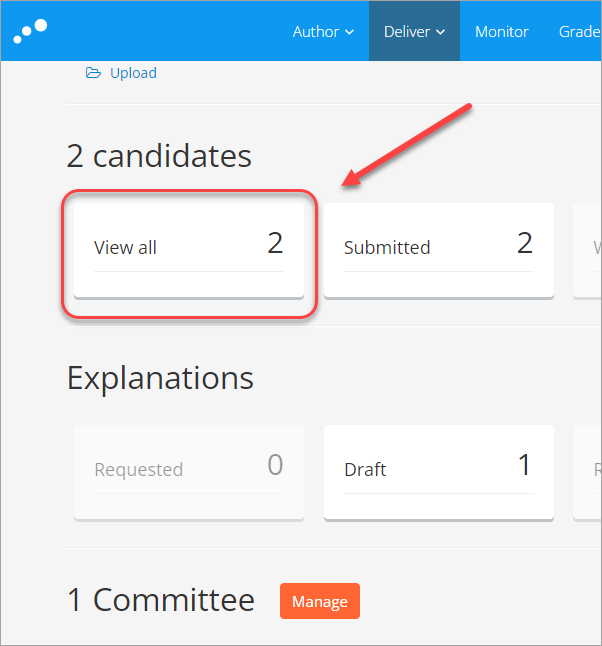 view all button in candidates selected