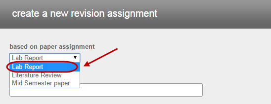 select existing assignment