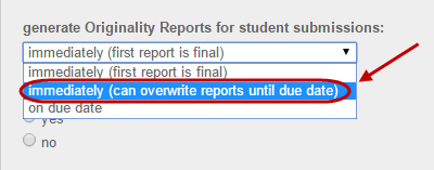 specify originality report settings