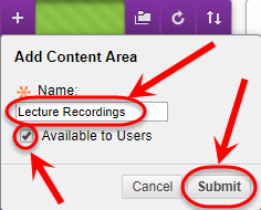 Add a content area setup box