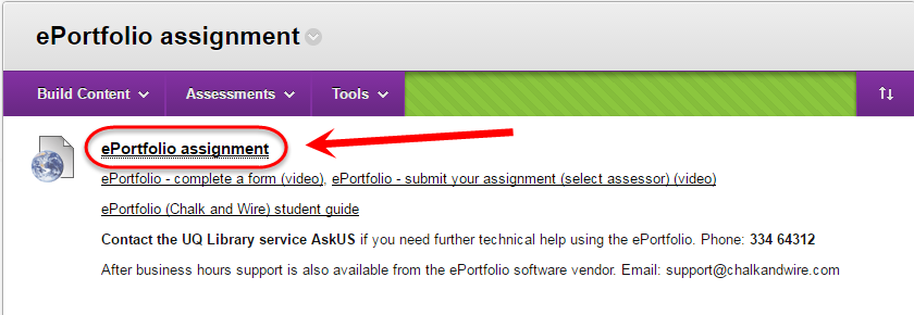 Add ePortfolio link