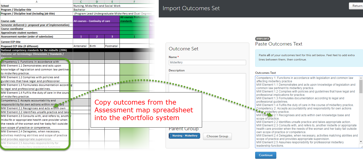 outcome set upload