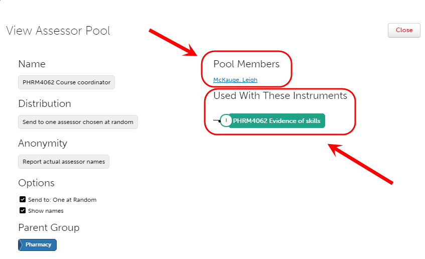 View assessor pool