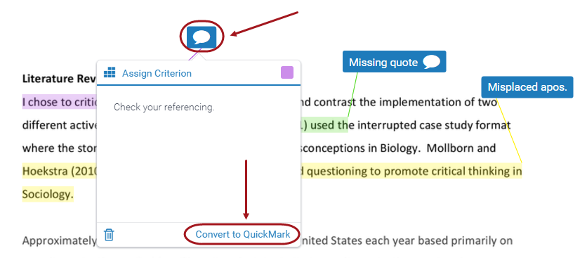 click on convert to quickmark link
