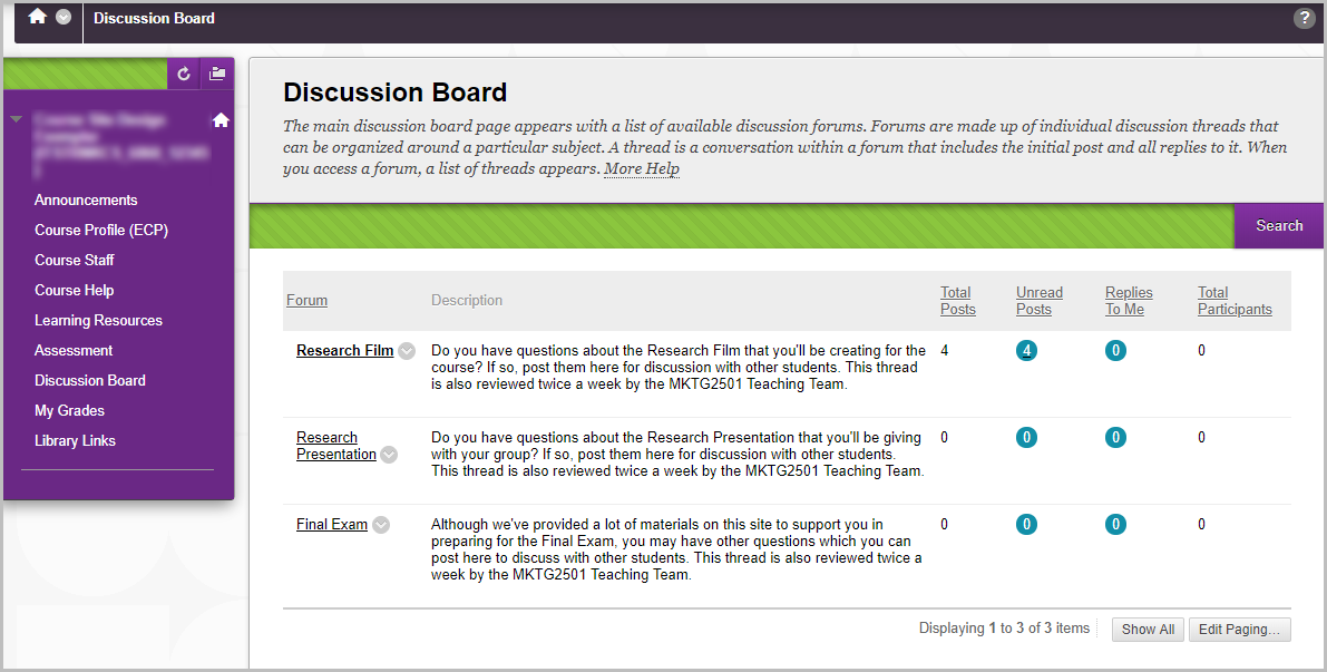 discussion board