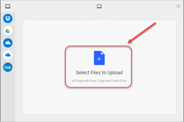 Select files to upload