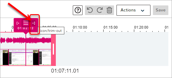 click on the trim out icon