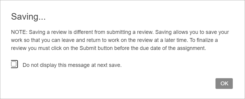 saving message