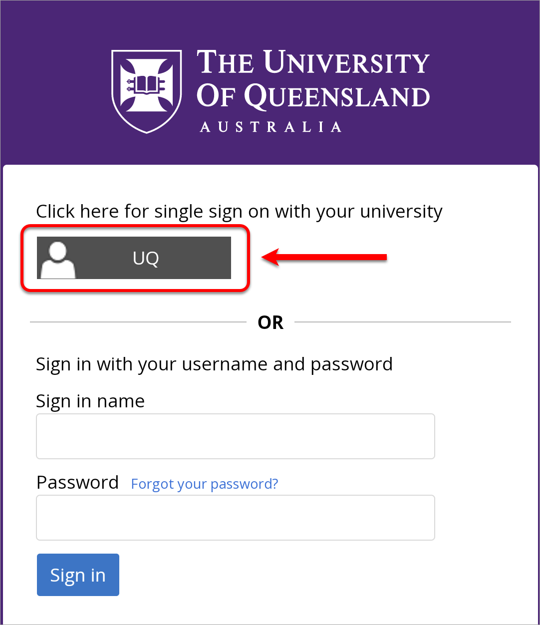 UQ button highlighted