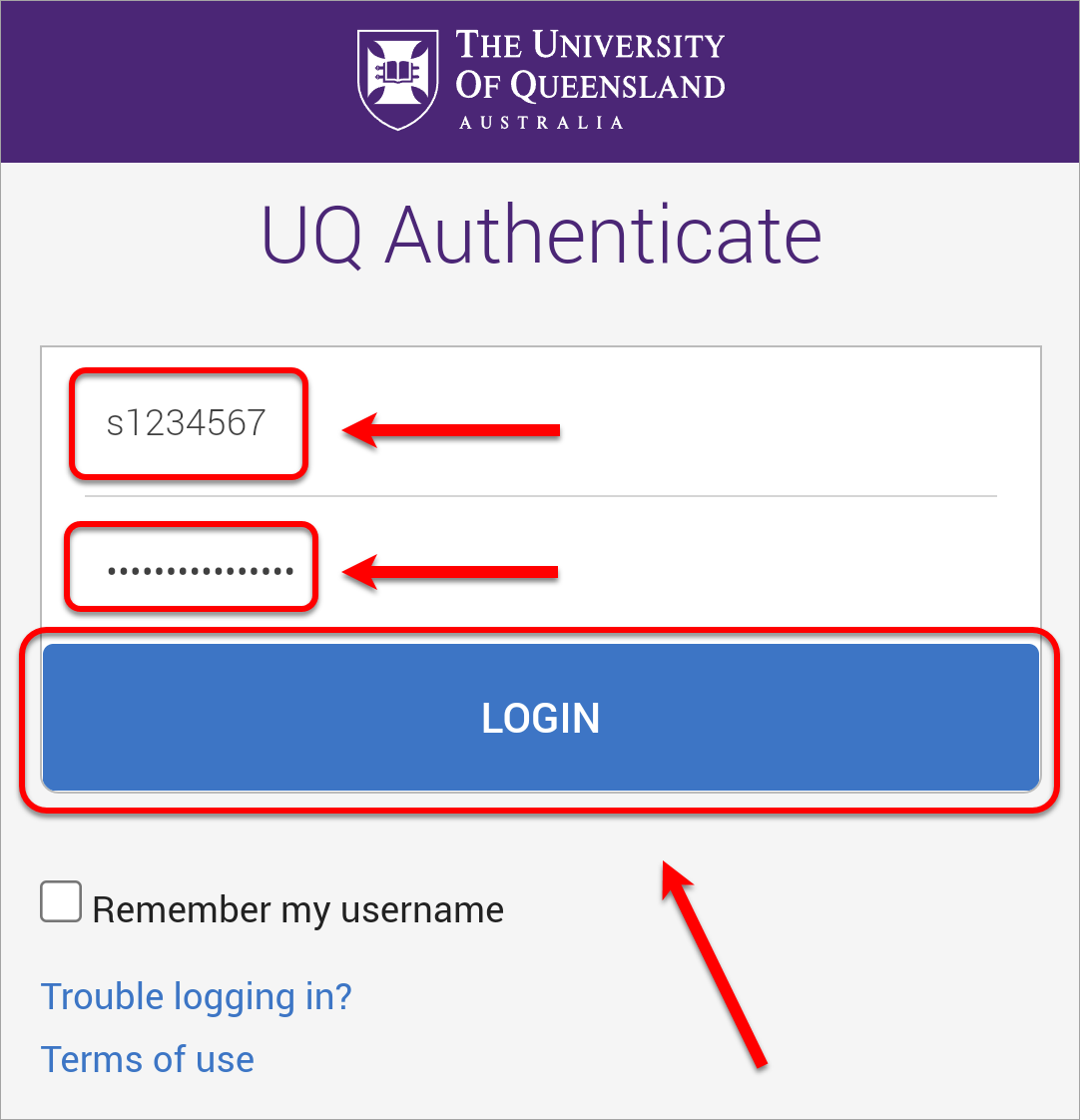 single sign on UQ