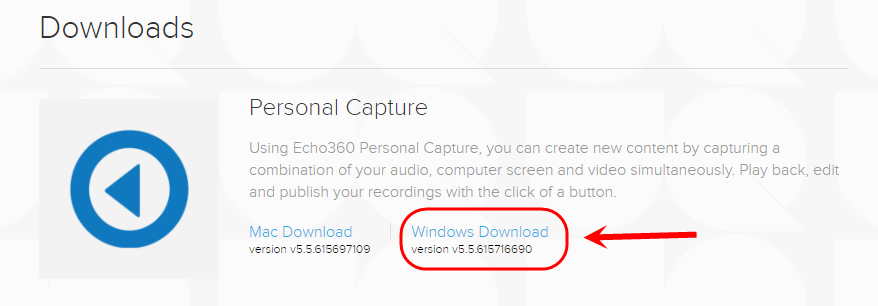 click on windows download button 