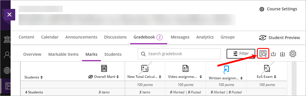 Search by submission receipt number circled