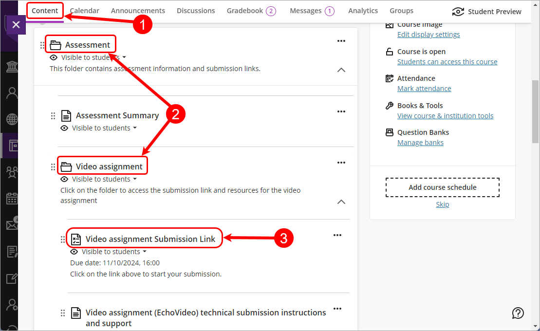 Steps 1 - 3 circled