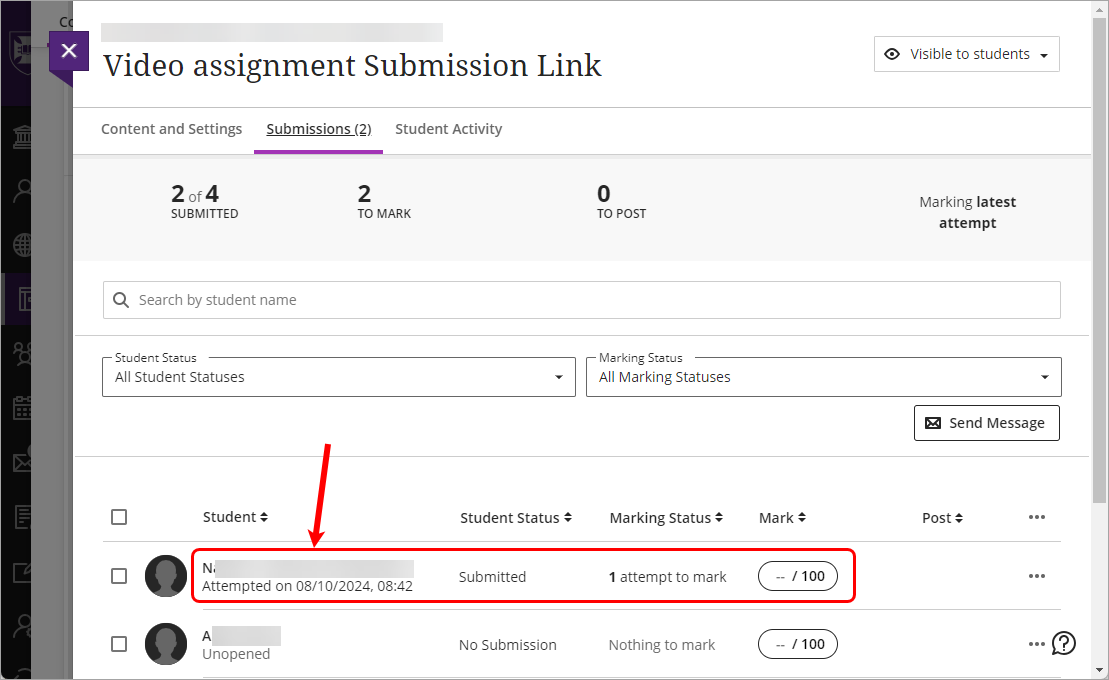 Student circled 