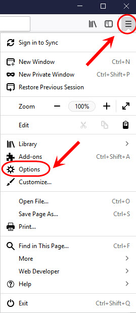 click on Options