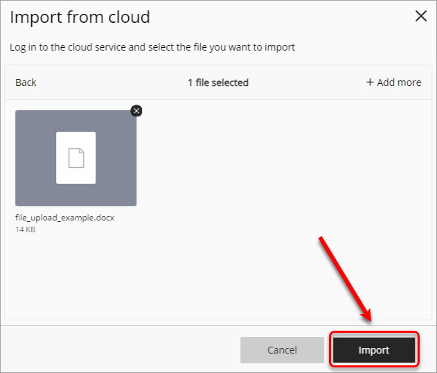 Click on the Import button