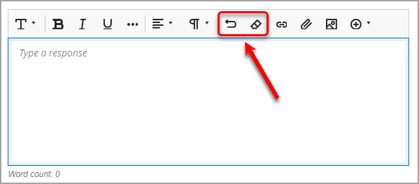 Uno and clear formatting tools are circled