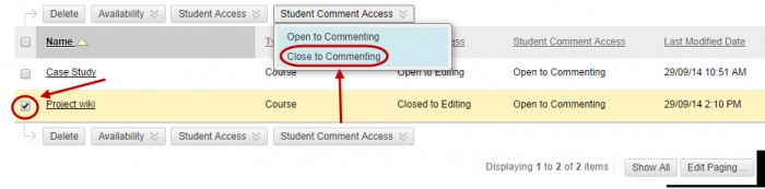 student comment access