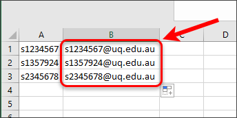 Email addresses circled