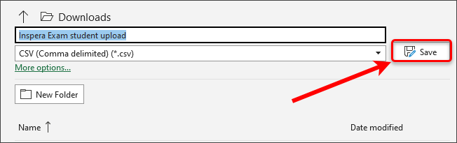 Save button