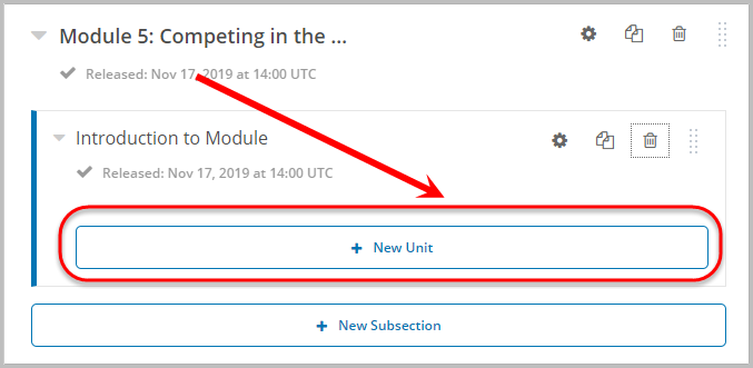 new unit button selected