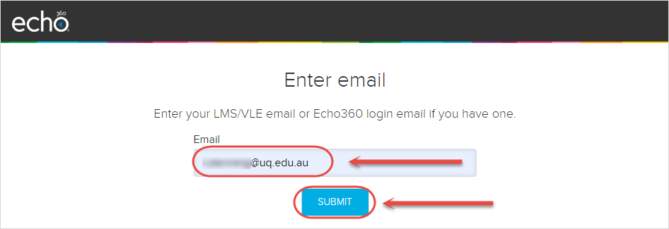 enter email and submit