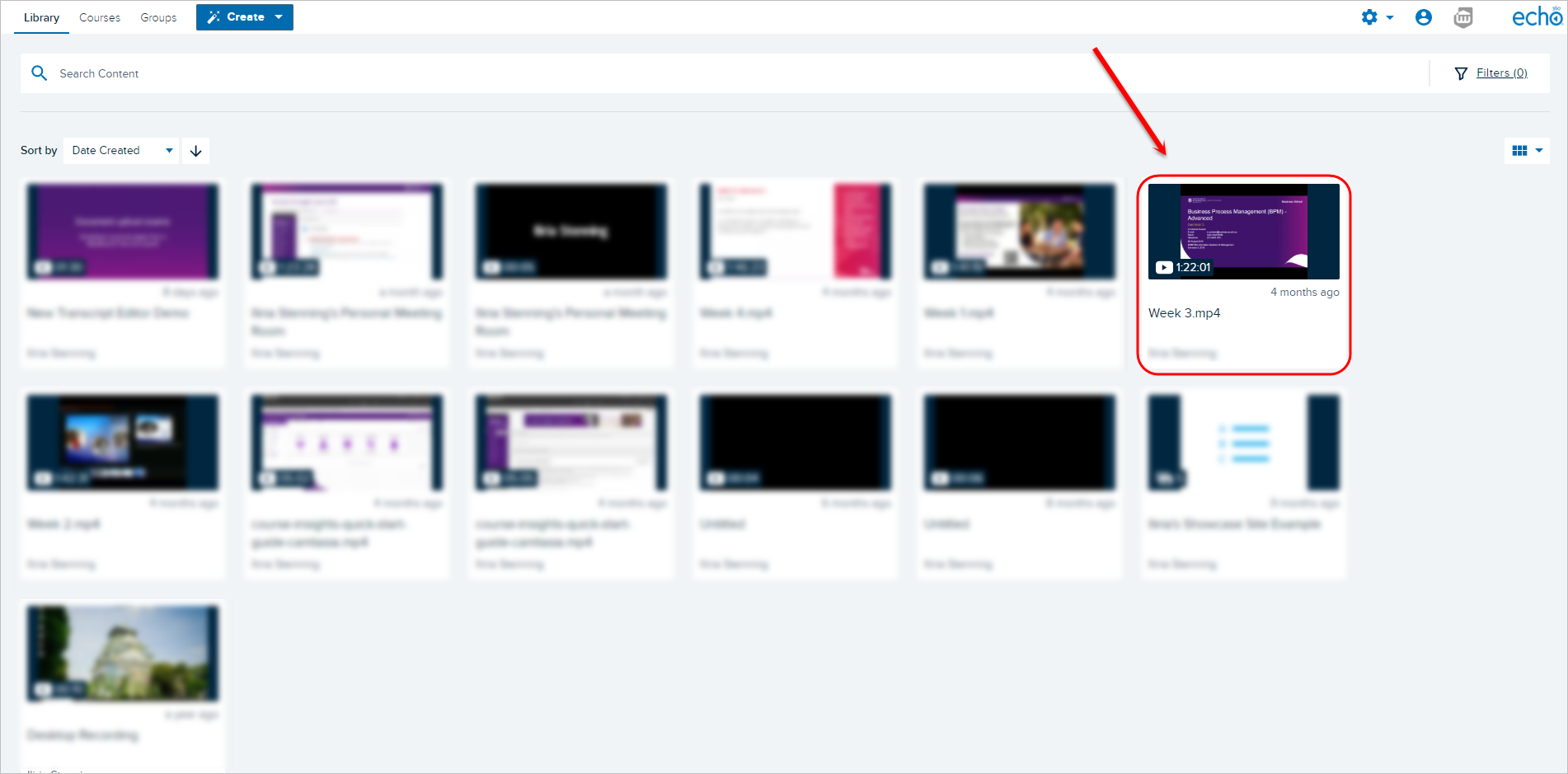click on recording