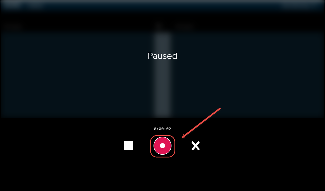 resume recording button