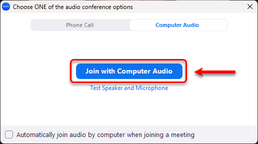 join with computer audio