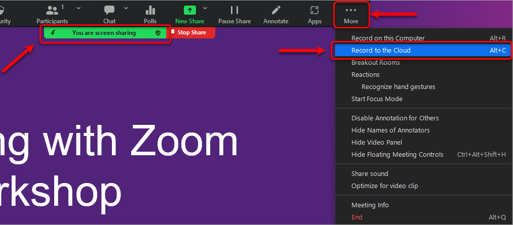 start cloud recording