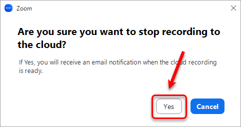 stop recording warning