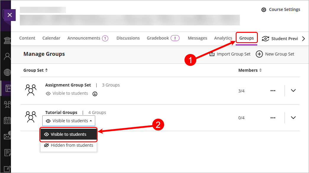 Steps 1 and 2 circled