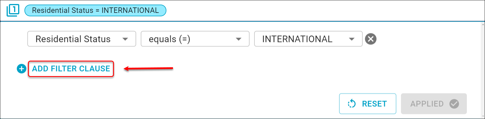 Add Filter Clause circle