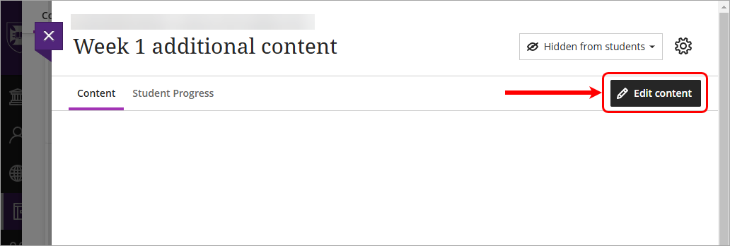 Edit content button circled