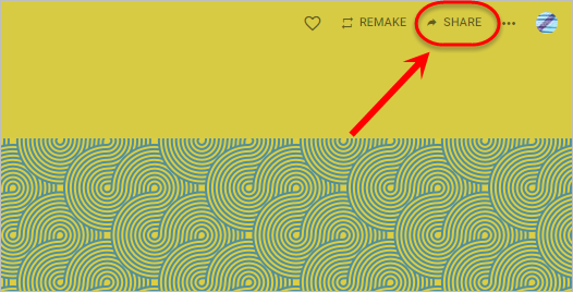 the share menu button is highlighted