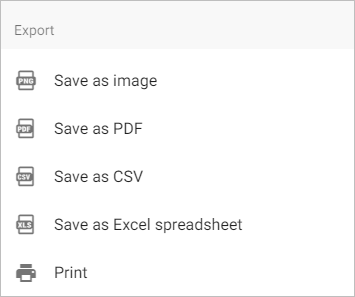 the export options are shown