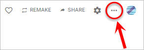 the three dot menu is highlighted