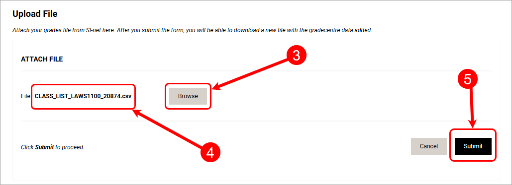 Steps 3 - 5 circled