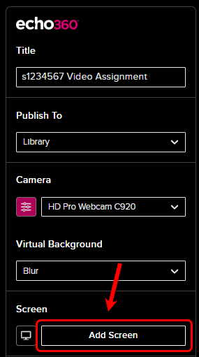 Add screen button circled