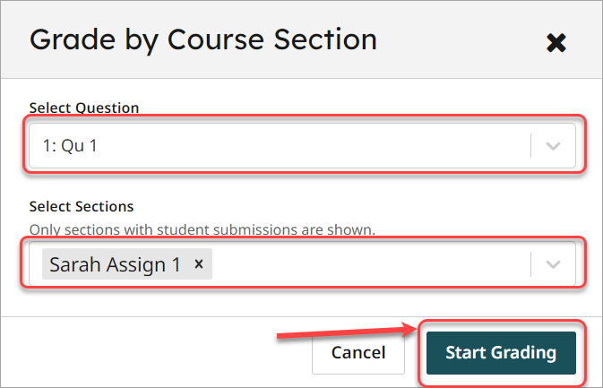 Grade by Course Section